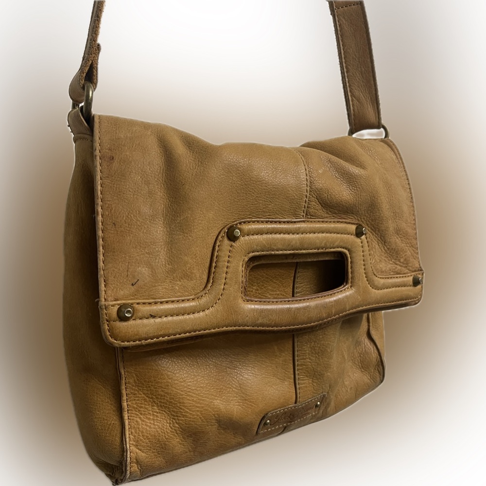 Vintage LUCKY BRAND leather magnetic close multi wear crossbody retired bag - Picture 9 of 16